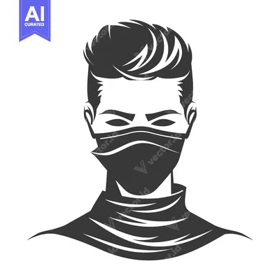 Premium design asset: Silhouette of a Woman's Face Wearing a Face Mask