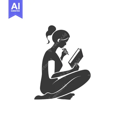 Silhouette of a Woman Sitting and Writing in a Book