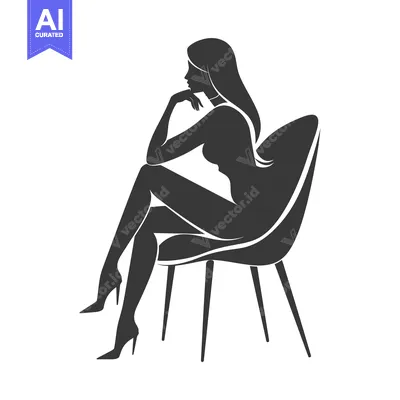 Premium design asset: Silhouette of a Woman Sitting in a Chair