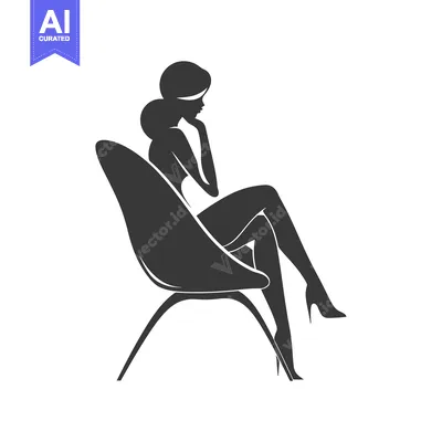 Aset premium populer: Silhouette of a Woman Sitting in a Chair