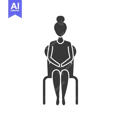 Aset premium populer: Silhouette of a woman sitting in a chair with hands clasped