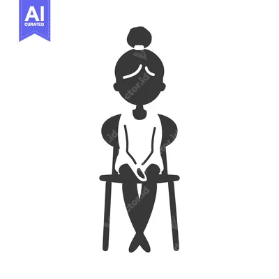 Aset premium populer: Silhouette of a Woman Sitting in a Chair with Legs Crossed