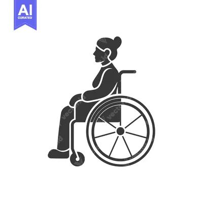 Aset desain premium: Silhouette of a woman sitting in a wheelchair