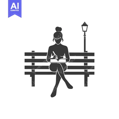 Silhouette of a woman sitting on a bench and writing in a notebook und