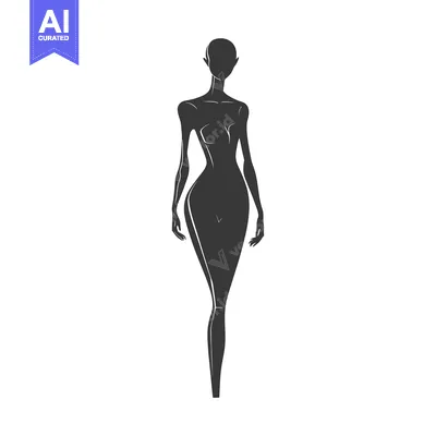 Aset premium populer: Silhouette of a Woman Standing with Arms at Her Sides