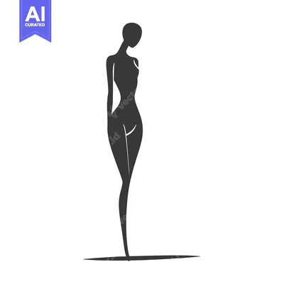 Aset desain premium: Silhouette of a Woman Standing with Arms Crossed