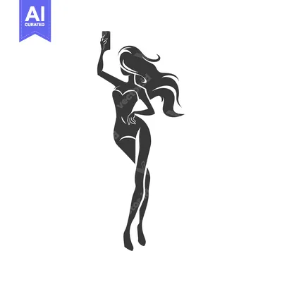 Silhouette of a Woman Taking a Selfie