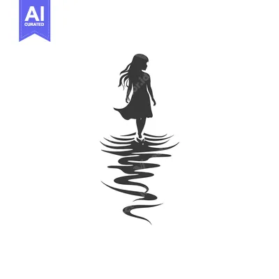 Silhouette of a Woman Walking on Water