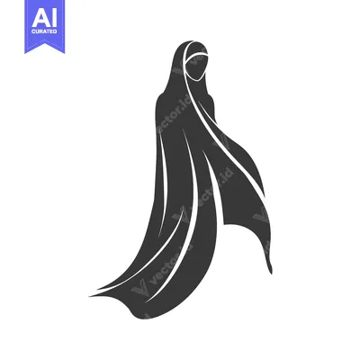 Silhouette of a Woman Wearing a Hijab