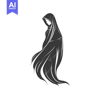 Silhouette of a Woman Wearing a Hijab