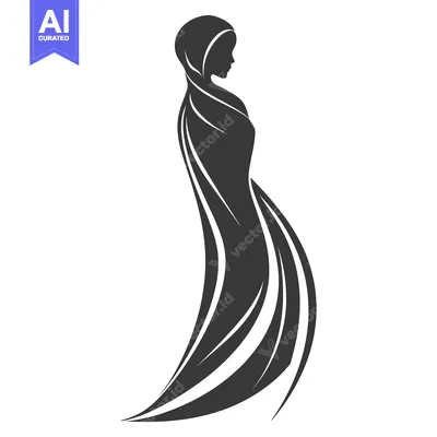 Premium design asset: Silhouette of a Woman Wearing a Hijab