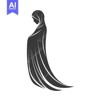 Silhouette of a Woman Wearing a Hijab