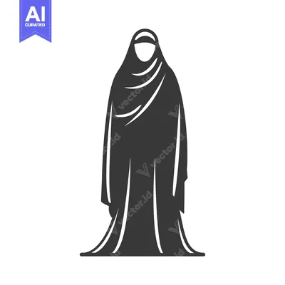 Silhouette of a Woman Wearing a Hijab