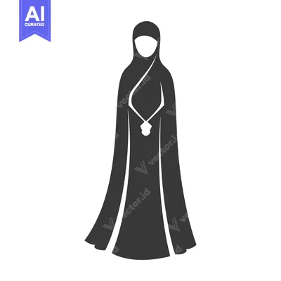 Silhouette of a Woman Wearing a Hijab