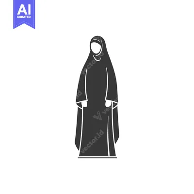 Silhouette of a Woman Wearing a Hijab
