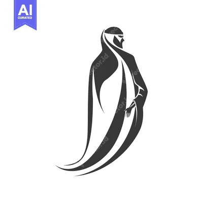 Aset premium populer: Silhouette of a woman wearing a hijab, facing right