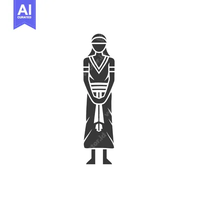 Aset premium populer: Silhouette of a woman wearing a long dress and head covering