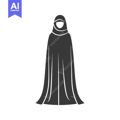 Silhouette of a woman wearing a niqab