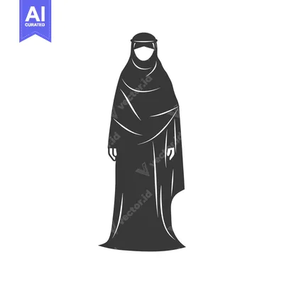 Silhouette of a Woman Wearing a Niqab and Abaya