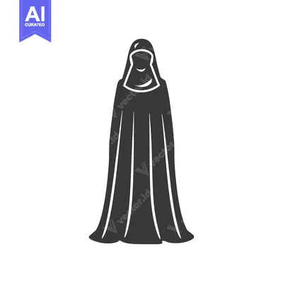 Silhouette of a Woman Wearing a Niqab and Abaya