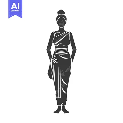 Silhouette of a Woman Wearing a Sari