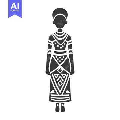 Silhouette of a Woman Wearing Traditional African Clothing