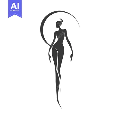 Popular premium asset: Silhouette of a Woman with a Curving Line Above Her Head